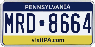 PA license plate MRD8664