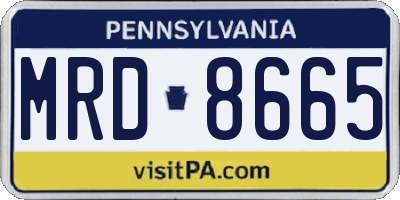 PA license plate MRD8665