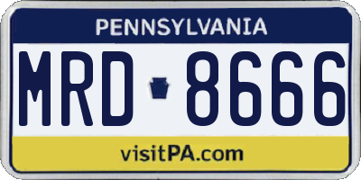 PA license plate MRD8666