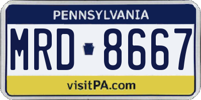 PA license plate MRD8667