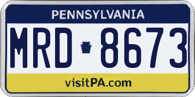 PA license plate MRD8673