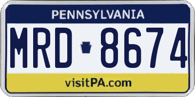 PA license plate MRD8674