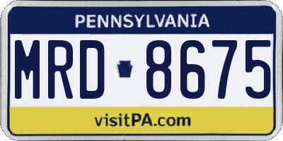 PA license plate MRD8675