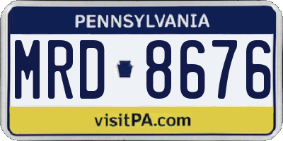 PA license plate MRD8676