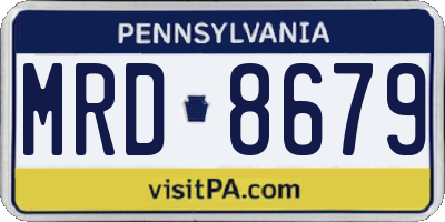 PA license plate MRD8679