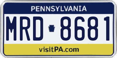 PA license plate MRD8681