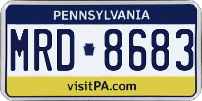 PA license plate MRD8683