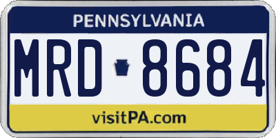 PA license plate MRD8684