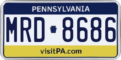 PA license plate MRD8686