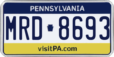 PA license plate MRD8693