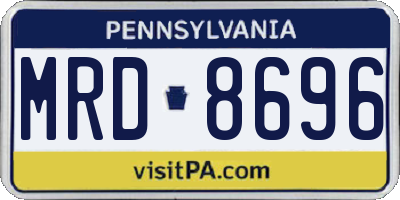 PA license plate MRD8696