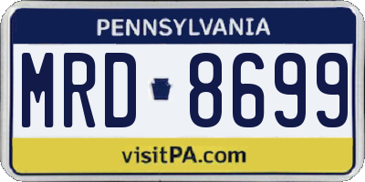 PA license plate MRD8699
