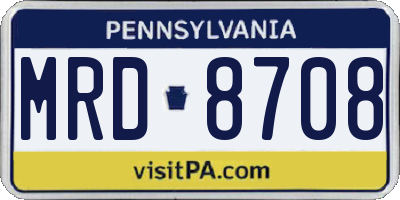 PA license plate MRD8708