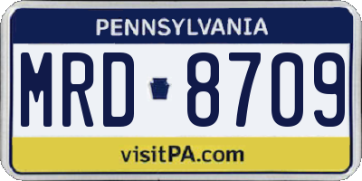 PA license plate MRD8709