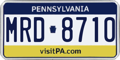 PA license plate MRD8710