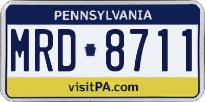 PA license plate MRD8711