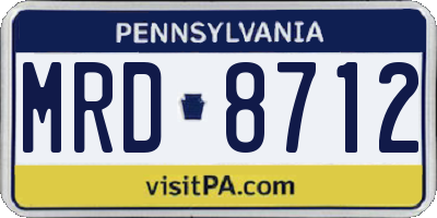PA license plate MRD8712