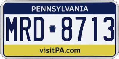 PA license plate MRD8713