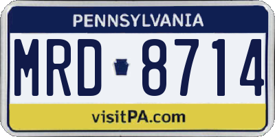 PA license plate MRD8714