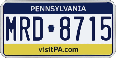 PA license plate MRD8715