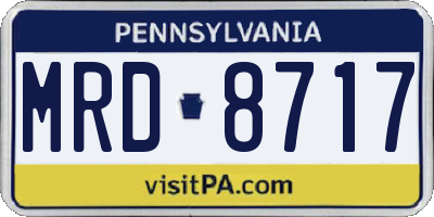 PA license plate MRD8717