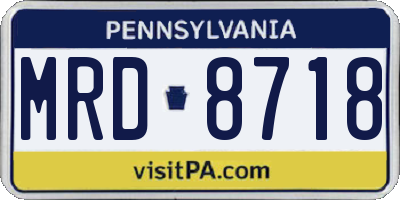 PA license plate MRD8718