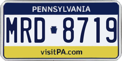 PA license plate MRD8719