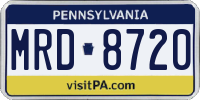 PA license plate MRD8720