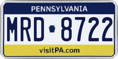 PA license plate MRD8722