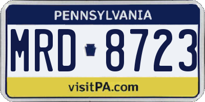 PA license plate MRD8723