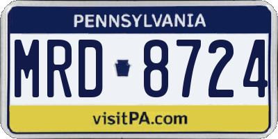 PA license plate MRD8724