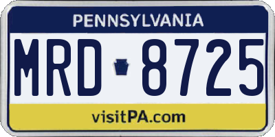 PA license plate MRD8725