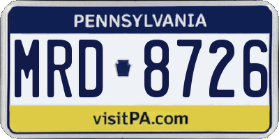 PA license plate MRD8726