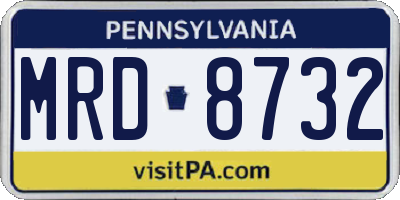 PA license plate MRD8732