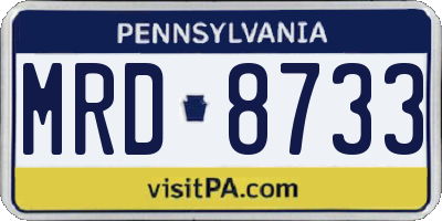 PA license plate MRD8733