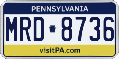 PA license plate MRD8736