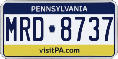 PA license plate MRD8737