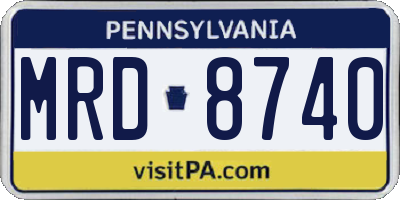 PA license plate MRD8740