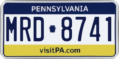 PA license plate MRD8741