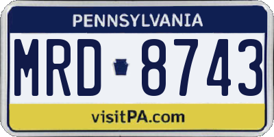 PA license plate MRD8743