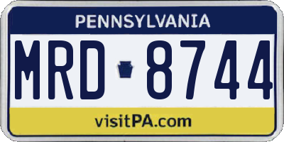 PA license plate MRD8744