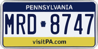 PA license plate MRD8747