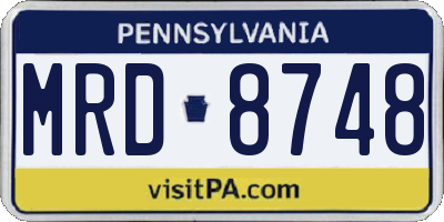 PA license plate MRD8748