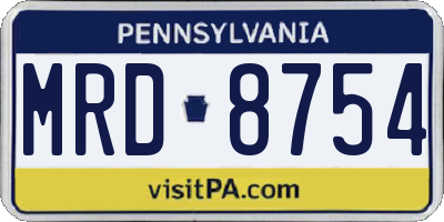 PA license plate MRD8754