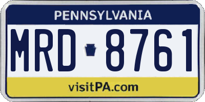 PA license plate MRD8761