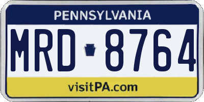 PA license plate MRD8764