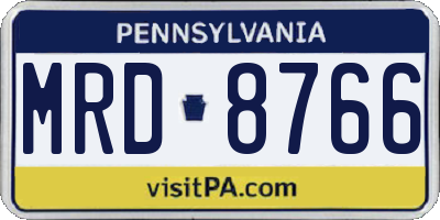PA license plate MRD8766