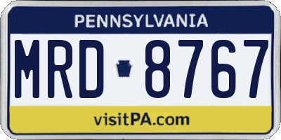PA license plate MRD8767