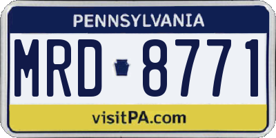PA license plate MRD8771