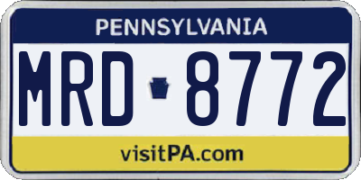 PA license plate MRD8772